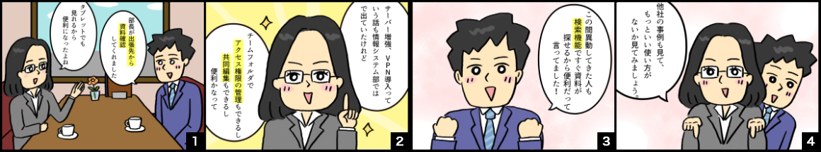 Dropboxの主な機能漫画版