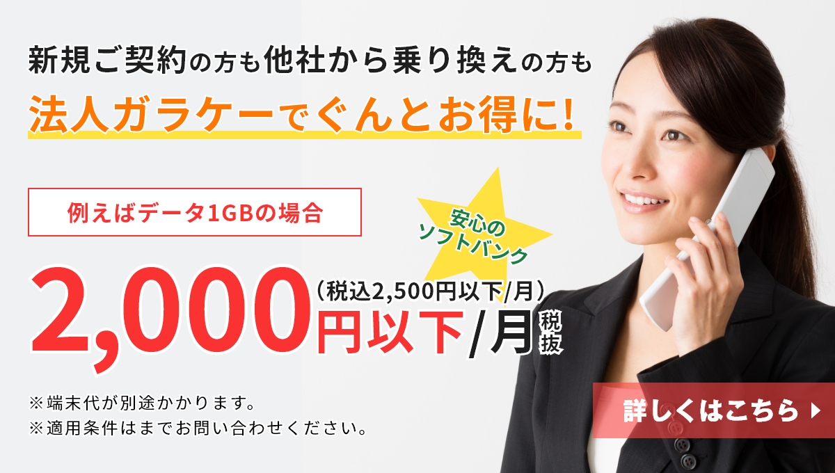 法人携帯 会社用スマホ ガラケーが激安 法人携帯テレニシドットビズ