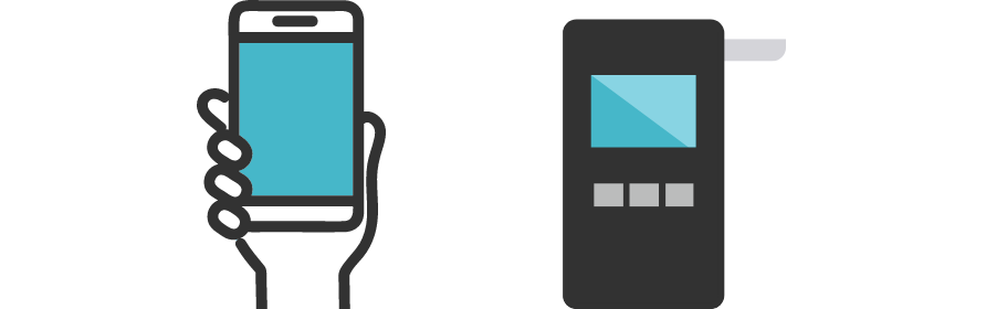 スマホ連動型アルコールチェッカーが使える